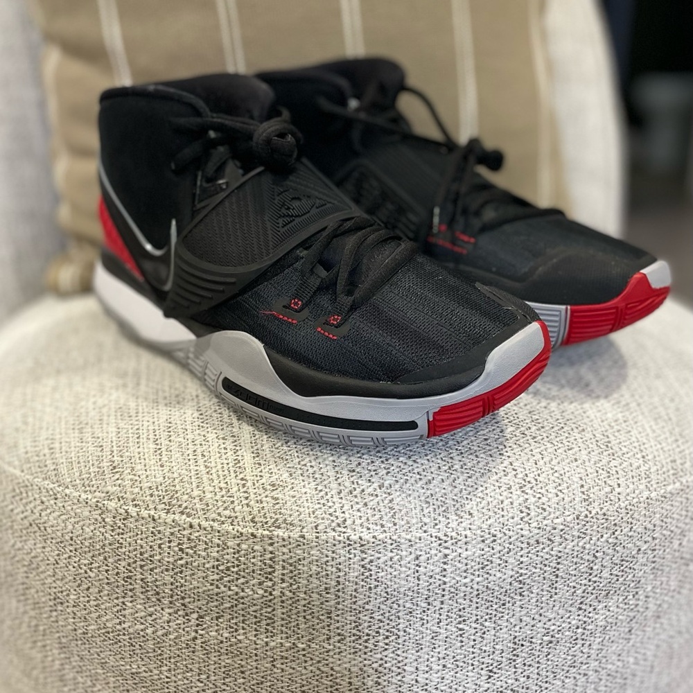 Kyrie Irvin Black and Red Nike Sneakers